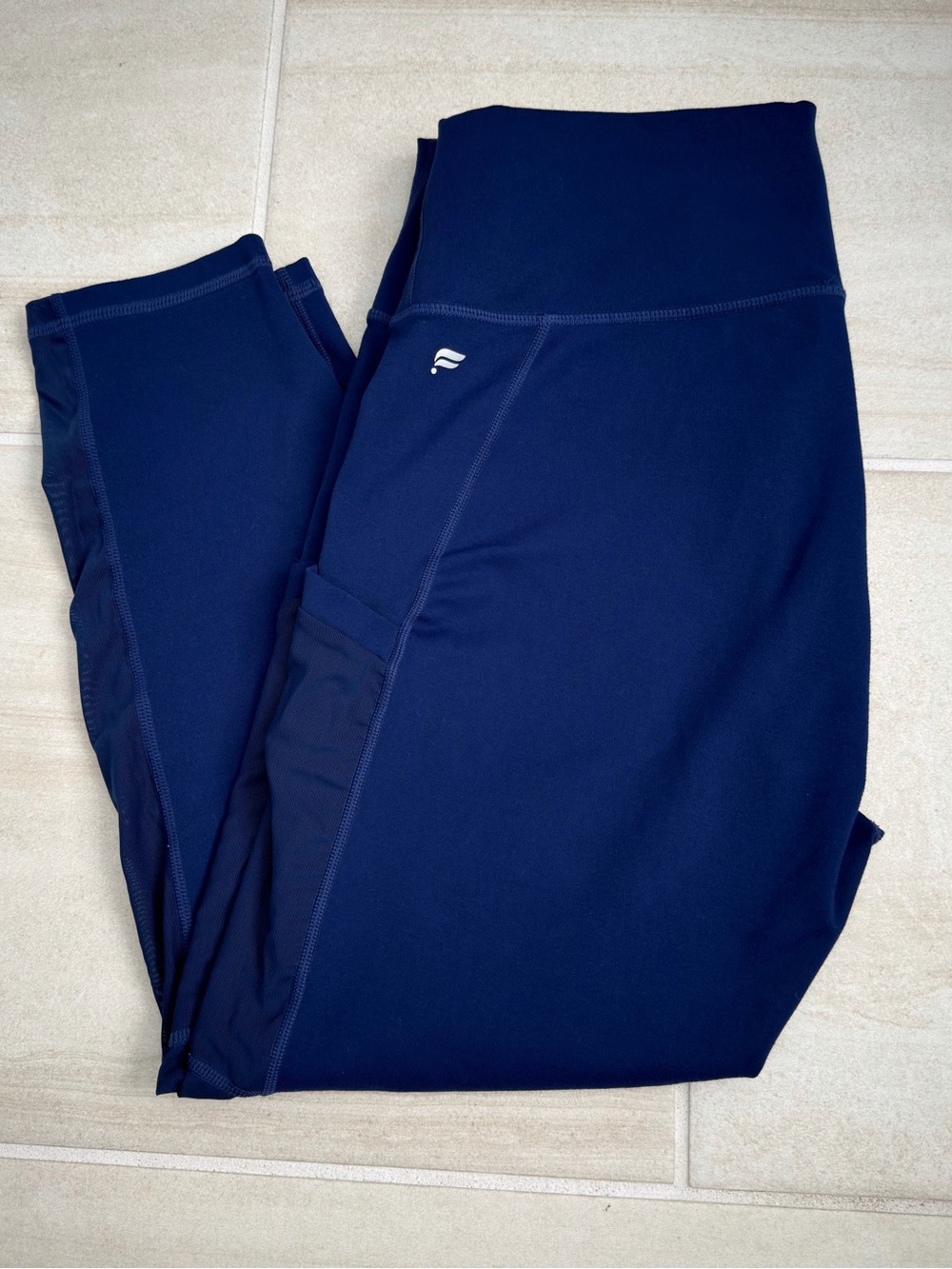 Fabletics Navy High-Waist Leggings with Side Pocket